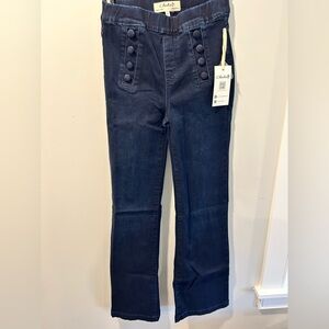 Charlie B flare pull-on Jean with front button detail